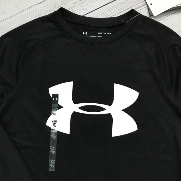 Boys Black Under Armour HeatGear Long Sleeve Shirt - Picture 3 of 3